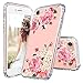 iPhone 7 Case, iPhone 8 Cover, MOSNOVO Floral Pink Rose Flower Clear Design Transparent Plastic Hard with TPU Bumper Protective Back Phone Case for Apple iPhone 7 (2016) / iPhone 8 (2017)
