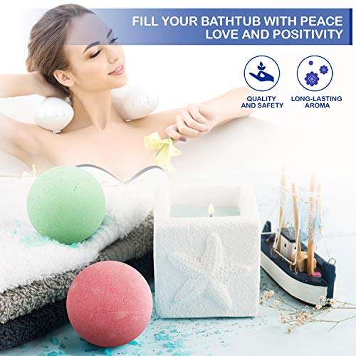 Peradix Organic & Natural Bath Bombs, Handmade Bubble Bath Bomb Gift Set, Rich in Essential Oil, Shea Butter, Coconut Oil, Grape Seed Oil, Fizzy Spa to Moisturize Dry Skin, Perfect Gift idea For Women