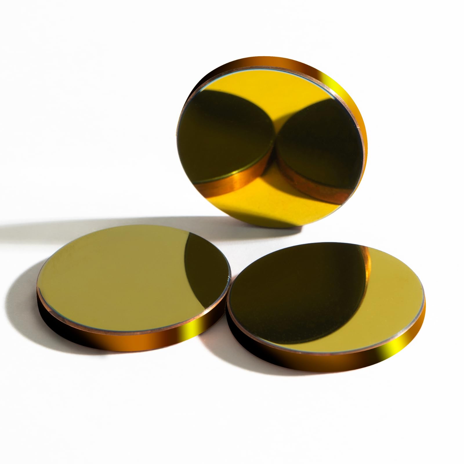 MCWlaser Cu Copper Reflection Mirror 3PCS Dia:20mm for 10.6um High Power CO2 Laser Engraing Cutting Engrave/Cutter 80W to 300W 10.6um