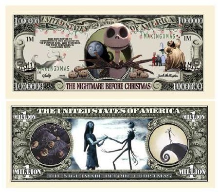 (100) Nightmare Before Christmas Million Dollar Bill