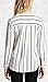 Ladies Striped Shirts Autumn V Neck Long Sleeve Loose Blouses for Women Chic Chiffon Tops (Black, L)