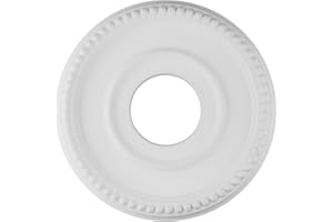 JURWHEER Ceiling Medallion 12inch, White PU Ceiling Cover Plate Round Home Lighting Ceiling Medallion Decorative for Replacement Canopies Home Chandelier Fans