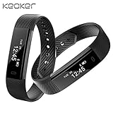 Keoker ID115 Fitness Tracker Smart Wristband, Sport Activity Monitor, Step Counter & Sleep Montior Bluetooth Smart Bracelet for IOS & Android Phone