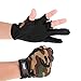 Sougayilang 3 Low-cut Fingers Skidproof Fishing Gloves Anti Slip Fishing Rod Tackle Gloves Outdoor Sports (Camouflage)