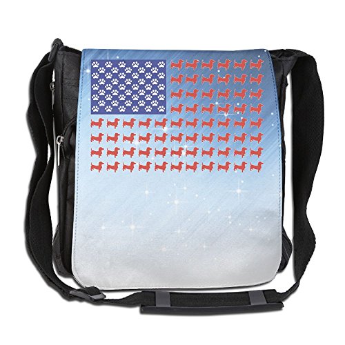 ZhiqianDF Dachshund USA Flag Handbag Cross Body Bag Messenger Sling Bag Shoulder Bags