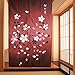 LifEast Japanese Sakura Romance Pattern Noren Style Doorway Curtain Bedroom Decoration Curtains Cherry Bloosom