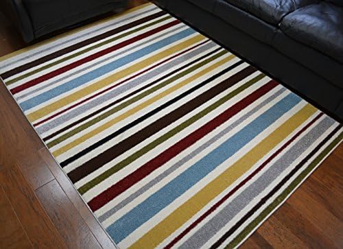 Contemporary Striped 1050 Multi Colored Area Rug