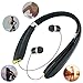 2017 [Newest Design] Bluetooth Headphones, VICTA 990 Wireless Stereo Headphones Neckband with Retractable Earbuds for iPhone/Samsung/Sony/iPad and other Bluetooth Device (990 BLACK)