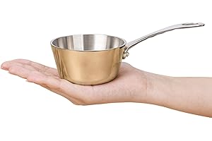 Macevia Mini Sauce Pan, 18/10 Stainless Steel Butter Warmer Small Pot Cooking with Handle, Multipurpose Use for Home Kitchen 