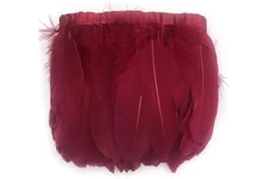 Sowder Duck Goose Feather Trim Fringe 2 Yards (Wine red)