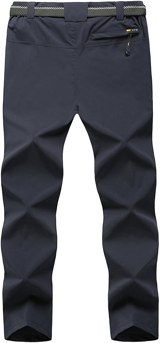 TBMPOY Men's Outdoor Quick-Dry Lightweight Waterproof Hiking Mountain Pants with Belt : Clothing