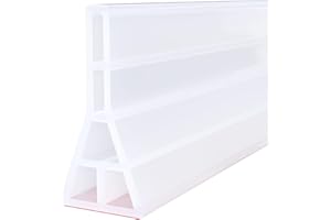 RAYCITY 3.5" High Shower Threshold Water Dam, 39 IN Shower Water Splash Guard for Curbless Bath Shower Threshold Water Barrier Stopper for Wet and Dry Separation Bathroom and Kitchen (Transparent/4.9FT)