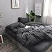 LIFETOWN 100% Jersey Knit Cotton Duvet Cover Set T-Shirt Feel Bedding Set Ultra Soft Wrinkle-Free (Heathered Dark Grey, King)