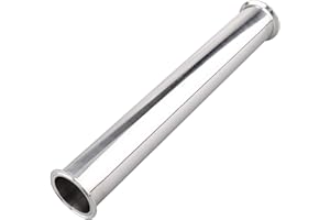 DERNORD Sanitary Spool Tube with Clamp Ends,Stainless Steel 304 Seamless Round Tubing with 2.5 inch Tri Clamp 77.5MM Ferrule Flange (Tube Length: 18 Inch / 457MM)