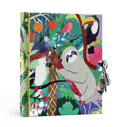 eeBoo: Secret Sloth Hardcover Journal with lock and key, Perfect Way to Practice Gratitude and Mindfulness, Foil Cover and Spine, Perfect for Ages 5 and up