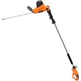 GARCARE Electric Pole Hedge Trimmer with 18 inch Dual-Action Laser Cut | 4.8A Power Hedge Trimmer, Multi-Angle Adjustable Cutting Head, Long Reach, For Tall Garden Hedges &amp; Shrubs