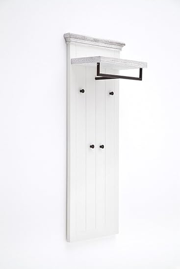Garderobenmobel Wandpaneel Wandgarderobe Garderobenpaneel Holz Landhausstil Weiss Amazon De Kuche Haushalt