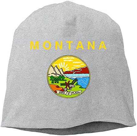 Unisex Flag Of Montana Men/woman Fashion Caps Wool Beanies Cap Ash