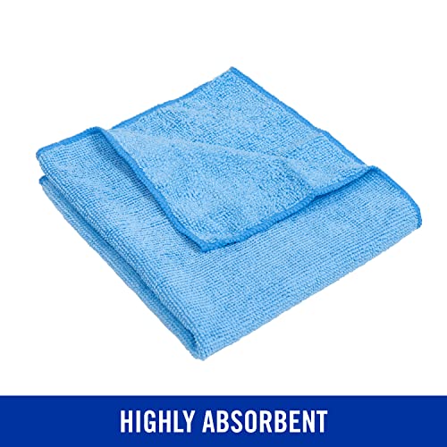 Quickie Microfiber Cleaning Cloth, 14 X 14 in., Blue, 24 Pack, Washable and Reusable, All-Purpose Towel/Wiper for Multi-Purpose Indoor/Outdoor Cleaning/Dusting/Polishing on Kitchen/Bathroom