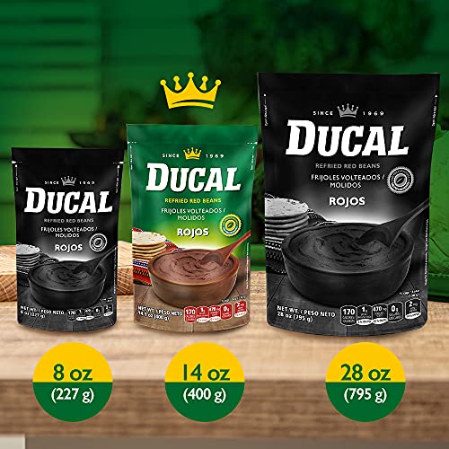 DUCAL RED REFRIED BEANS POUCH, 14.1 OUNCE