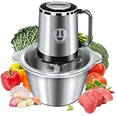 Meat Grinder Food Processor Chopper Electric Small with Safety Handle, TOMBOT 8-Cup Mini Blender for Meat Vegetables Fruits N