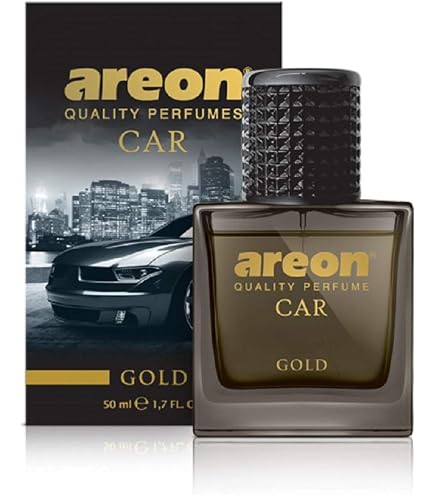 Areon Sport Lux Gold Deodorante per Auto Cartone Appeso Specchietto Retrovisore Gadget 2D Decorazione D'interni Forma di Goccia Nera Casa Ufficio Profumi Multi Pacco (Oro Confezione da 6
