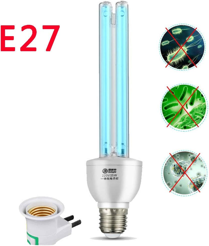 ELLENS 15W UV lamp Bulb,Ultraviolet Disinfection Lamp, UVC Germicidal Bulb, E27 Screw Socket UV Bulb