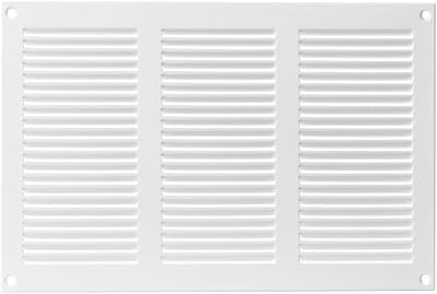 EUROPLAST White 300x200mm/12x8in Metal Air Vent Grille Cover with Insect Mesh