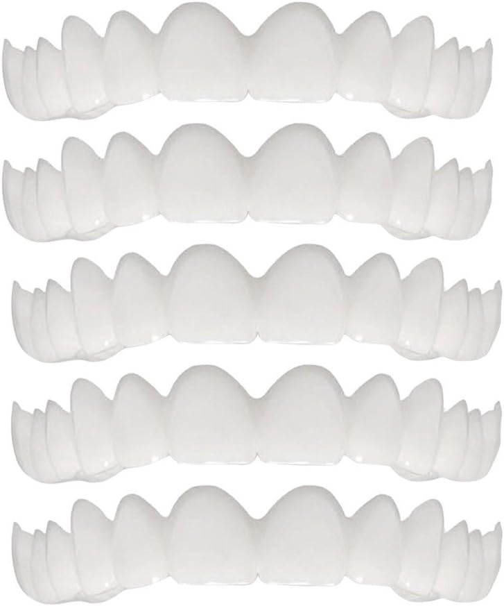 GOUTOO 5Pcs Teeth Denture Glue, Temporary Teeth Veneer, Dental Veneers for Adults,Perfect Smile Veneers in Stock Correction Teeth False Denture Bad Teeth Veneers Teeth Whitening (A)
