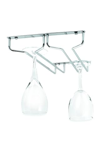 MOCHEN Wine Glass Rack Holder Upside Down Glass Hanging Organizer for Kitchen/Bars/Pubs (Double Line)