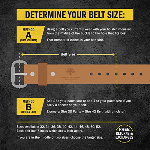 Relentless Tactical Ultimate Steel Core Gun Belt Leather Gun Belt w