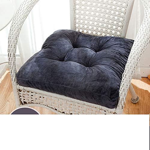 QTQZ Square Padded Cushion,Warm Crystal Velvet Bread seat Cushion Computer Dining Chair Cushion futon mat with Straps-E 42x42cm(17x17inch)
