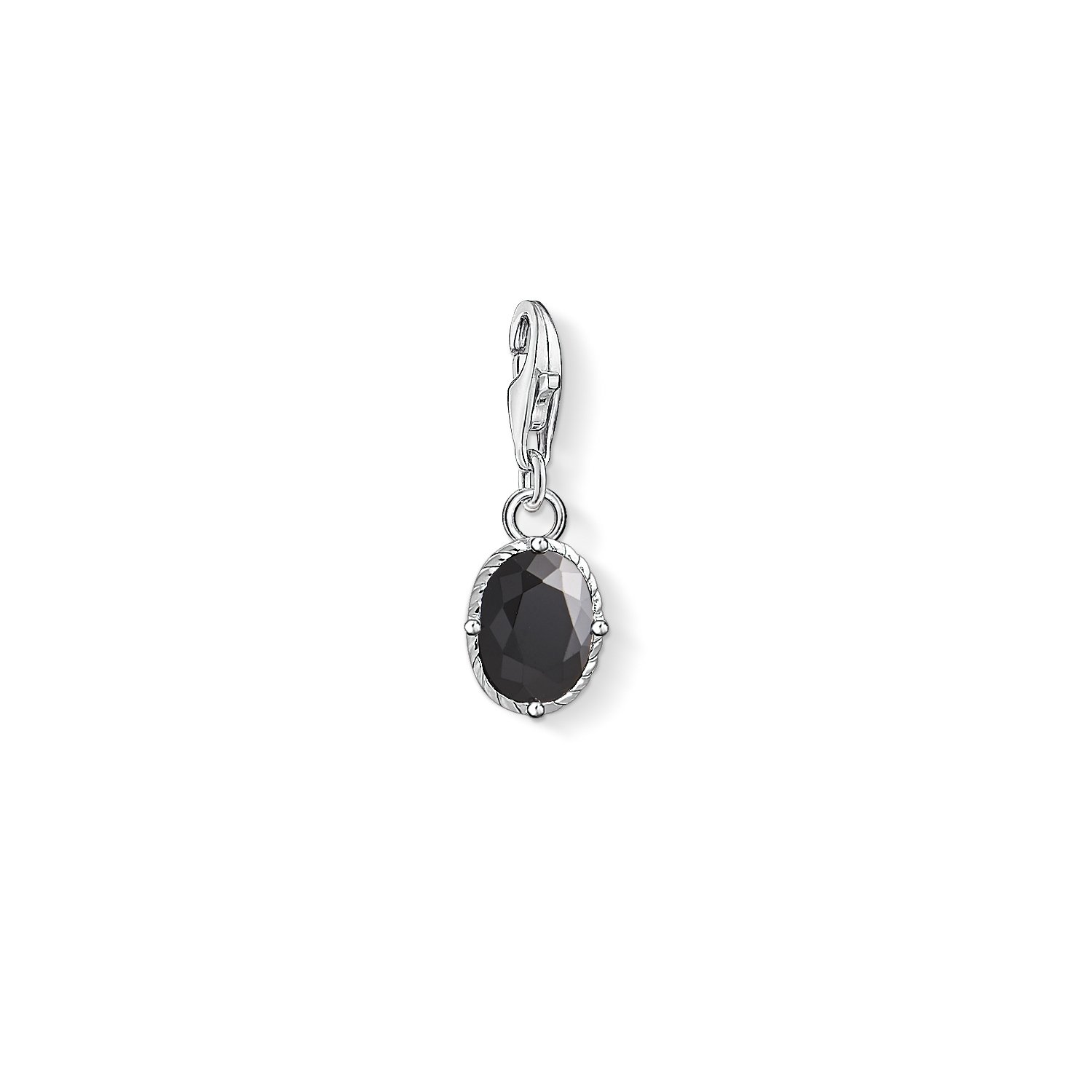 Thomas Sabo Women Charm Pendant Black Stone 925 Sterling Silver 1669-643-11