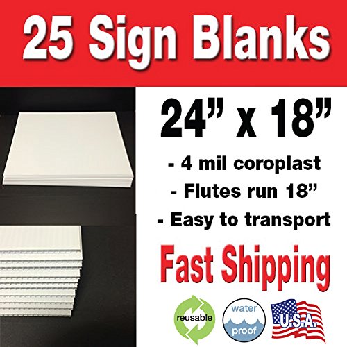 25 Coroplast Sign Blanks (18x24)