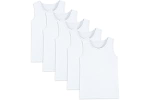 Hercugifts 5 Pack Boys Tank Tops Cotton Undershirts Kids Sleeveless Crew Neck Tank Tops for Toddlers Youth(Age 2-16)