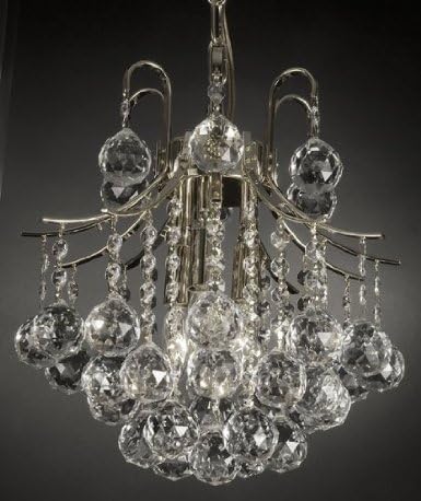 French Empire Crystal Chandelier Chandeliers Lighting, SILVER, H13 X Wd12, 3 LightsClose Out