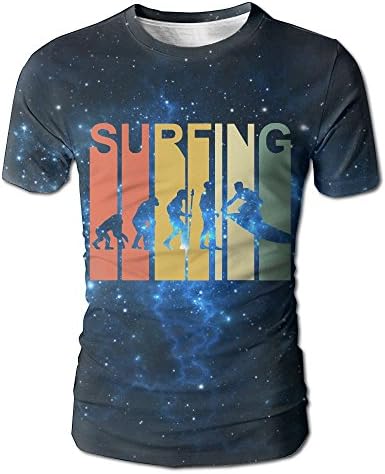 Men's Retro Evolution Of Surfing Short Sleeve T Shirt O-Neck Tees