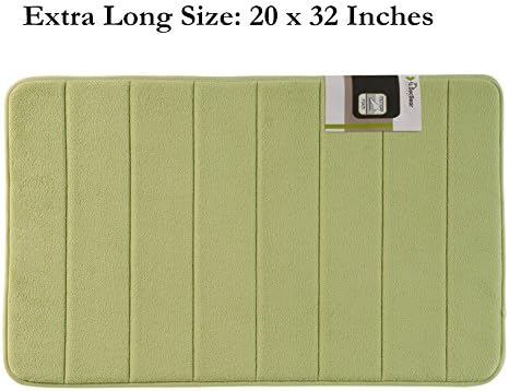 Docbear Soft Memory Foam Coral Velvet Non Slip Bath Mat, 20-Inch-by-32-Inch, Green