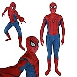 Unisex Lycra Spandex Zentai Halloween Cosplay Costumes Adult/Kids 3D Style (Adults-L, red