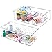 mDesign Storage Box Organizer for Vitamins, Supplements, Health Products - Set of 2, Medium Divided, Clear