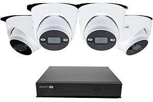 Swann AdvancedX™ Wired NVR 4K Security Camera System, 8 Channels, 4 PoE Dome Cameras Outdoor, 1TB HDD Storage, Color Night Vision, Smart AI Video Analytics/Alerts, Advanced Motion Detect