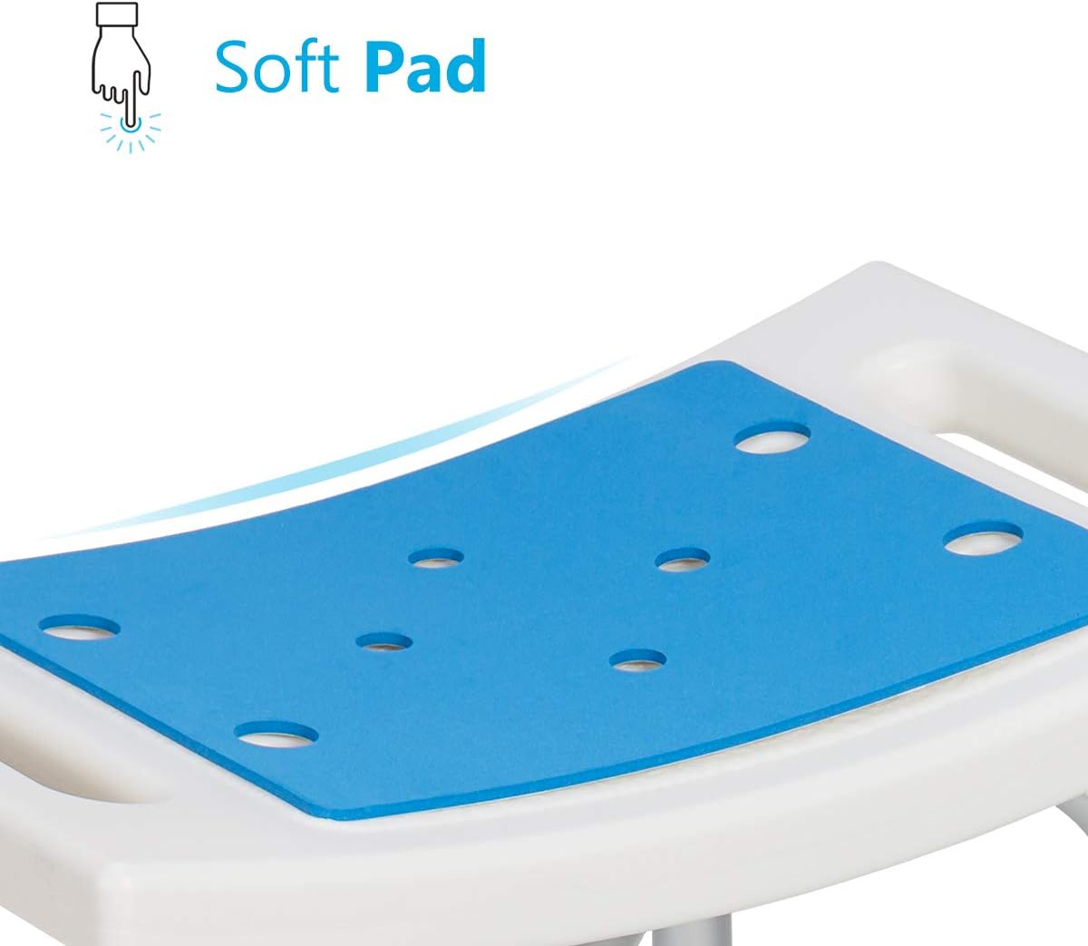 OasisSpace Heavy Duty Shower Chair 500lb, Padded Bath Seat with Free Assist Grab Bar - Medical Tool Free Anti-Slip Shower Bench Bathtub Stool Seat for Elderly, Senior, Handicap & Disabled: Health & Personal Care