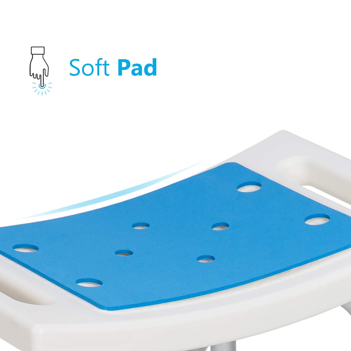 OasisSpace Heavy Duty Shower Chair 500lb, Padded Bath Seat with Free Assist Grab Bar - Medical Tool Free Anti-Slip Shower Bench Bathtub Stool Seat for Elderly, Senior, Handicap & Disabled