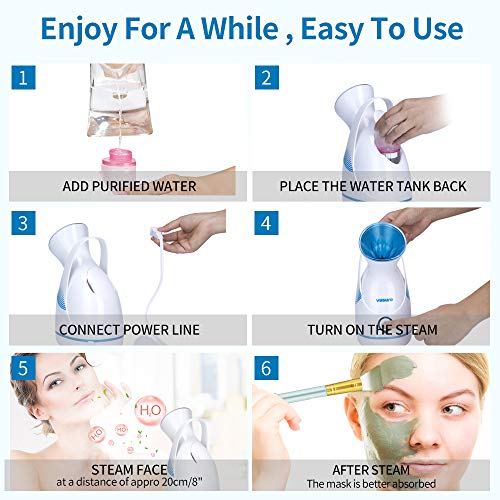 Facial Steamer,VillSure Nano Ionic Face Steamers for Facial, 100ml