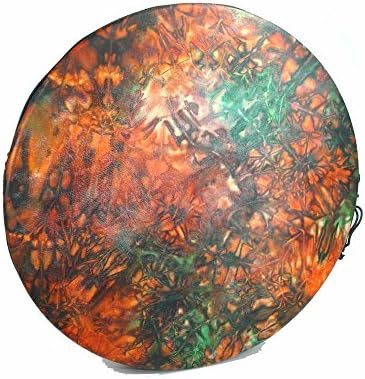 Frame Drum Ceramic Hoop Drum, Tie Dyed Goat Skin Rope Tuned
