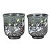 Jpanese traditional ceramic Kutani ware. Set of 2 yunomi Teacups. Jumping rabbit. With paper box. ktn-K5-0650