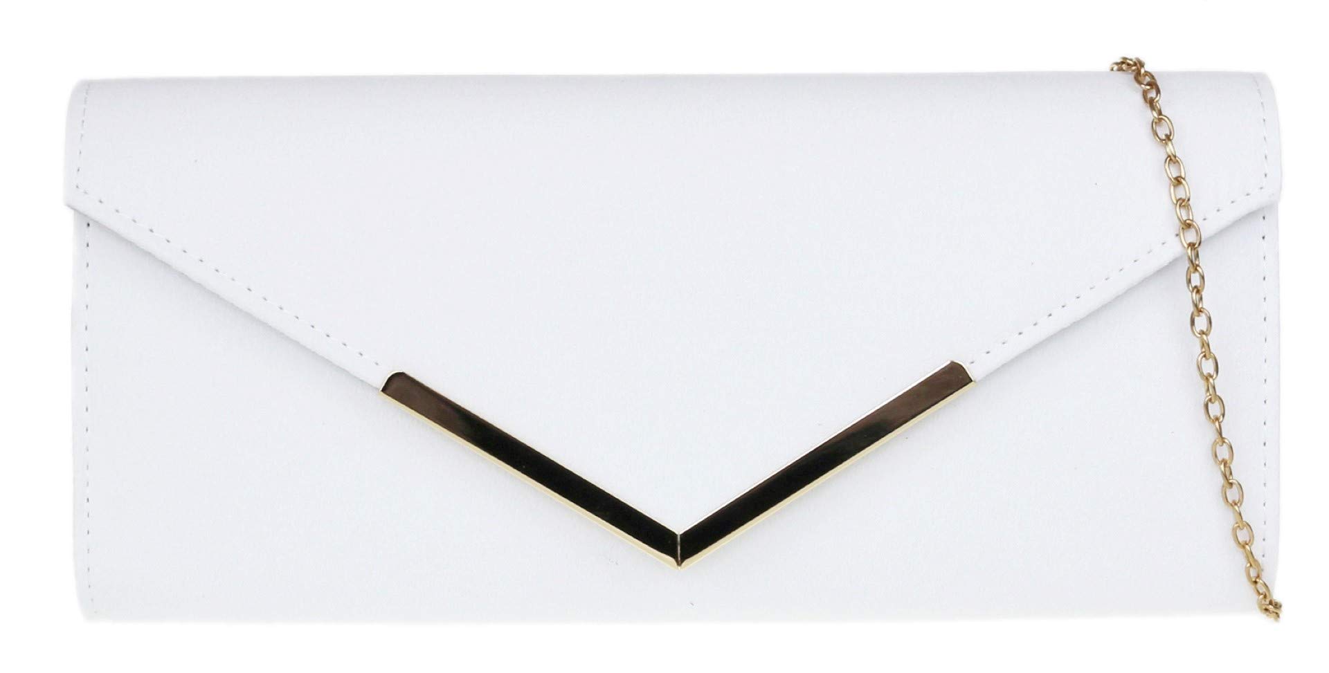 Girly Handbags Womens Small Frame Clutch Bag (White)