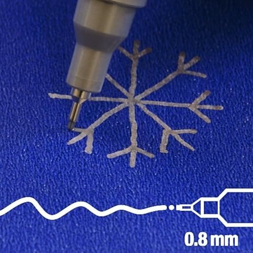 Marcador de tinta opaca brilhante 780 - preto, branco, ouro, prata, cobre (metálico) - 5 marcadores - ponta extra fina 0,8 mm - para vidro, pedras, madeira, plástico, papel - cor permanente
