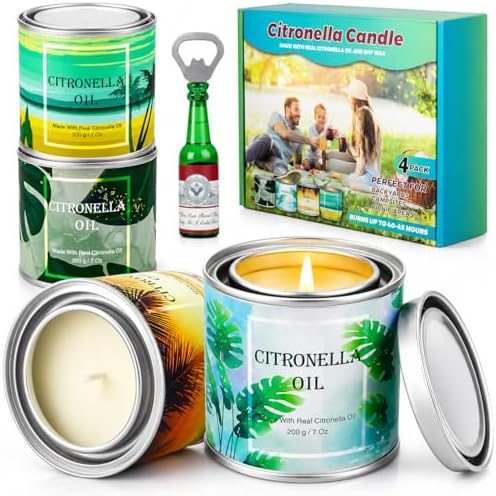 Citronella Kerzen für Außenbereich Große Citronella-Kerzen in Dosen Wachskerzen-Set