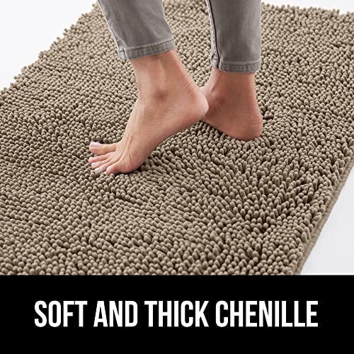 Gorilla Grip Bath Rug 30x20, Thick Soft Absorbent Chenille, Rubber